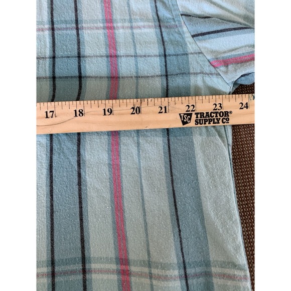 Women's Sz 14 Vintage Woolrich Blue Window Payne Flannel Button Down Long Sleeve - Picture 7 of 7